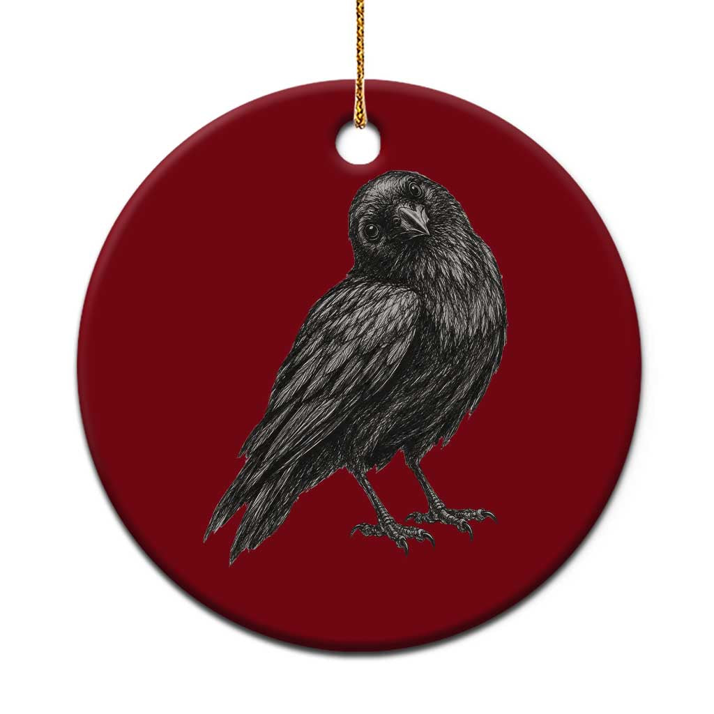 Curious Raven Crow Ceramic Ornament Vintage Dark Academia Gothic Black Bird Graphic TS10 1pc Red Print Your Wear