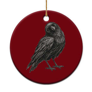 Curious Raven Crow Ceramic Ornament Vintage Dark Academia Gothic Black Bird Graphic TS10 1pc Red Print Your Wear