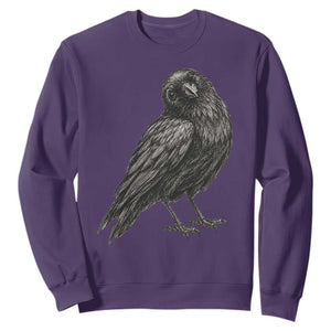 Curious Raven Crow Sweatshirt Vintage Dark Academia Gothic Black Bird Graphic TS10 Purple Print Your Wear