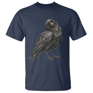 Curious Raven Crow T Shirt Vintage Dark Academia Gothic Black Bird Graphic TS10 Navy Print Your Wear