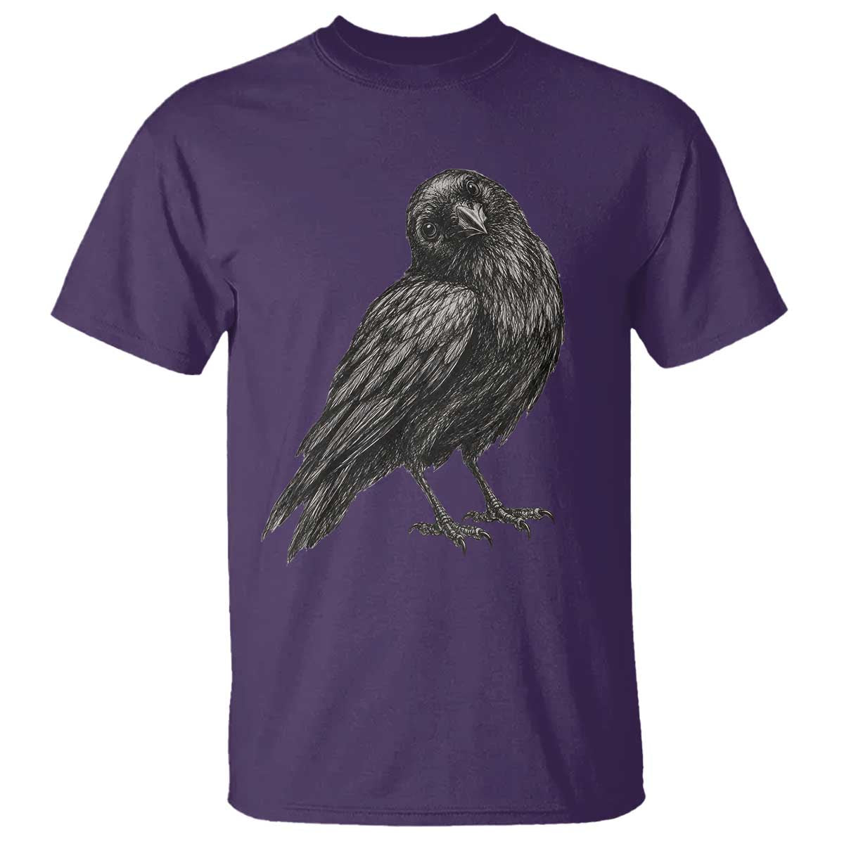 Curious Raven Crow T Shirt Vintage Dark Academia Gothic Black Bird Graphic TS10 Purple Print Your Wear