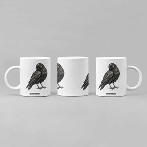 Curious Raven Crow Coffee Mug Vintage Dark Academia Gothic Black Bird Graphic TS10 Print Your Wear
