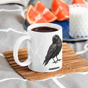 Curious Raven Crow Coffee Mug Vintage Dark Academia Gothic Black Bird Graphic TS10 Print Your Wear