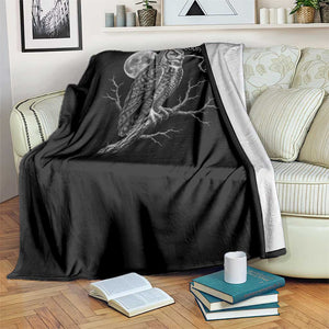 Skeleton Hand Boop Owl Throw Blanket Funny Spooky Halloween Moon Graphic TS10 Print Your Wear
