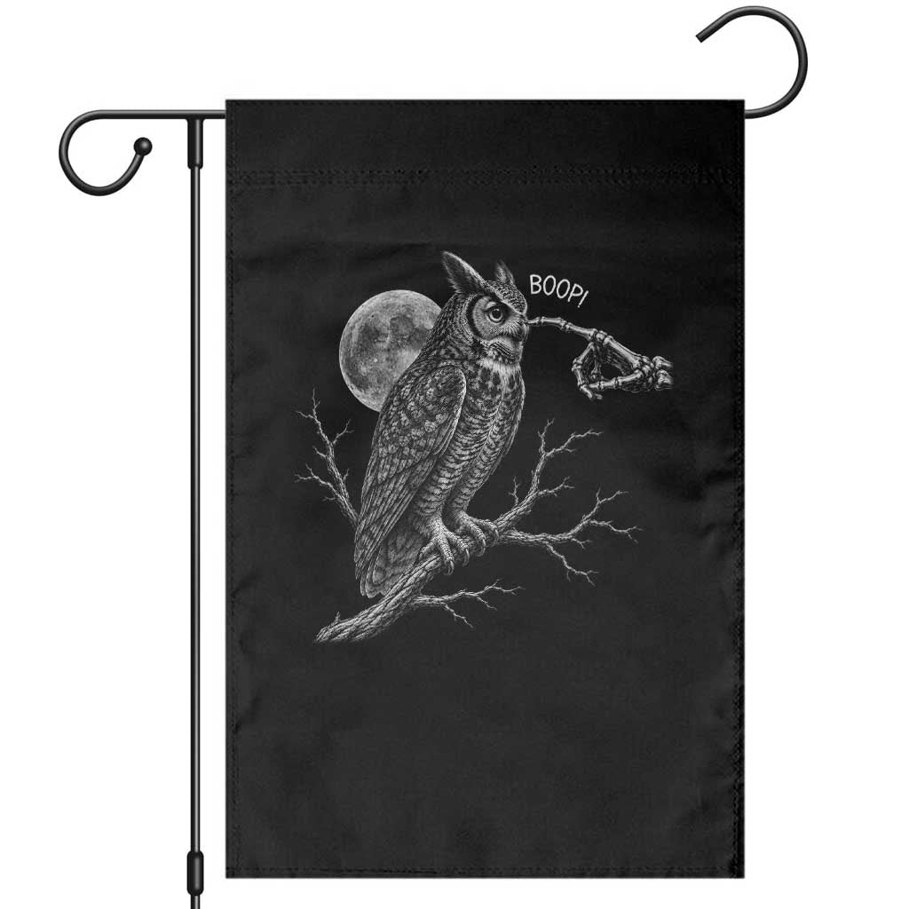 Skeleton Hand Boop Owl Garden Flag Funny Spooky Halloween Moon Graphic TS10 Black Print Your Wear