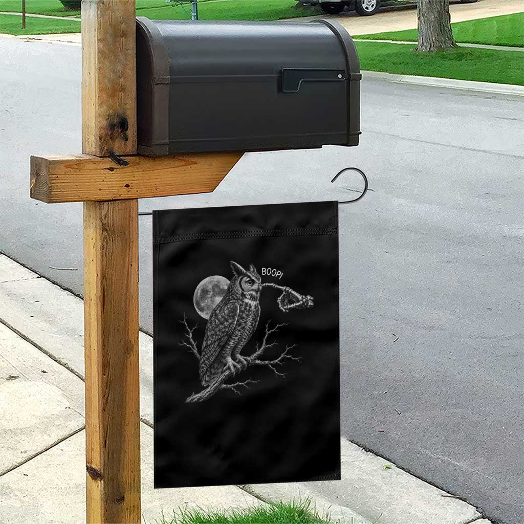 Skeleton Hand Boop Owl Garden Flag Funny Spooky Halloween Moon Graphic TS10 Print Your Wear