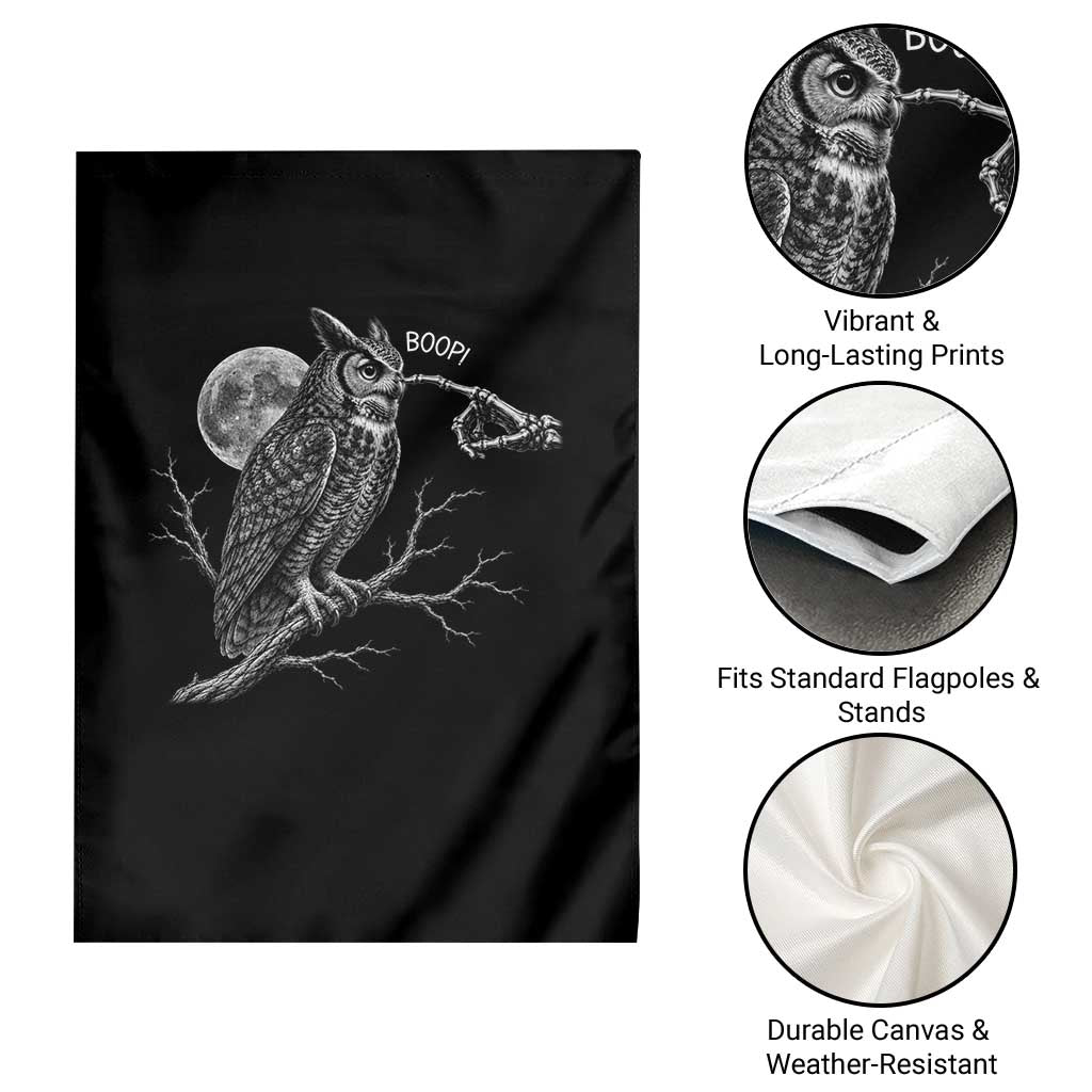 Skeleton Hand Boop Owl Garden Flag Funny Spooky Halloween Moon Graphic TS10 Print Your Wear