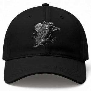 Skeleton Hand Boop Owl Baseball Cap Funny Spooky Halloween Moon Graphic TS10 Print Your Wear