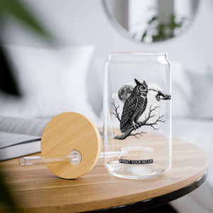 Skeleton Hand Boop Owl Glass Can Funny Spooky Halloween Moon Graphic TS10 Print Your Wear