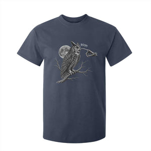 Skeleton Hand Boop Owl T Shirt For Kid Funny Spooky Halloween Moon Graphic TS10 Navy Print Your Wear