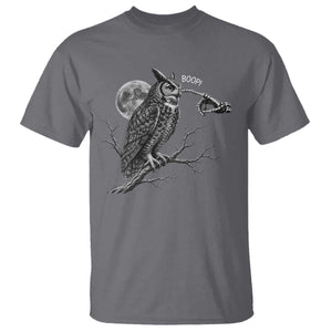 Skeleton Hand Boop Owl T Shirt Funny Spooky Halloween Moon Graphic TS10 Charcoal Print Your Wear