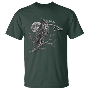Skeleton Hand Boop Owl T Shirt Funny Spooky Halloween Moon Graphic TS10 Dark Forest Green Print Your Wear