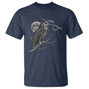 Skeleton Hand Boop Owl T Shirt Funny Spooky Halloween Moon Graphic TS10 Navy Print Your Wear