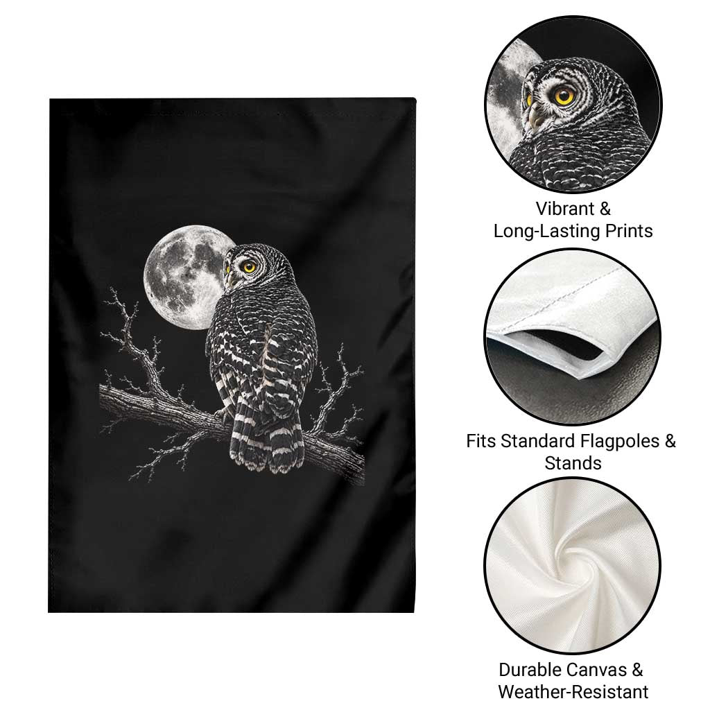 Owl Full Moon Graphic Garden Flag Vintage Dark Academia Bird TS10 Print Your Wear