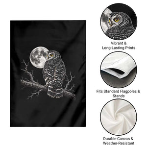 Owl Full Moon Graphic Garden Flag Vintage Dark Academia Bird TS10 Print Your Wear