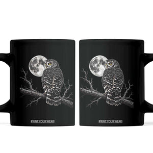 Owl Full Moon Graphic Coffee Mug Vintage Dark Academia Bird TS10 Black Print Your Wear