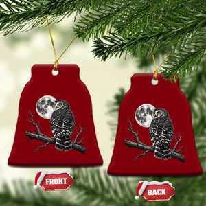 Owl Full Moon Graphic Ceramic Ornament Vintage Dark Academia Bird TS10 Print Your Wear