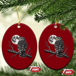 Owl Full Moon Graphic Ceramic Ornament Vintage Dark Academia Bird TS10 Print Your Wear