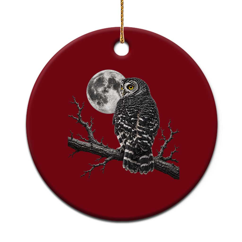 Owl Full Moon Graphic Ceramic Ornament Vintage Dark Academia Bird TS10 1pc Red Print Your Wear