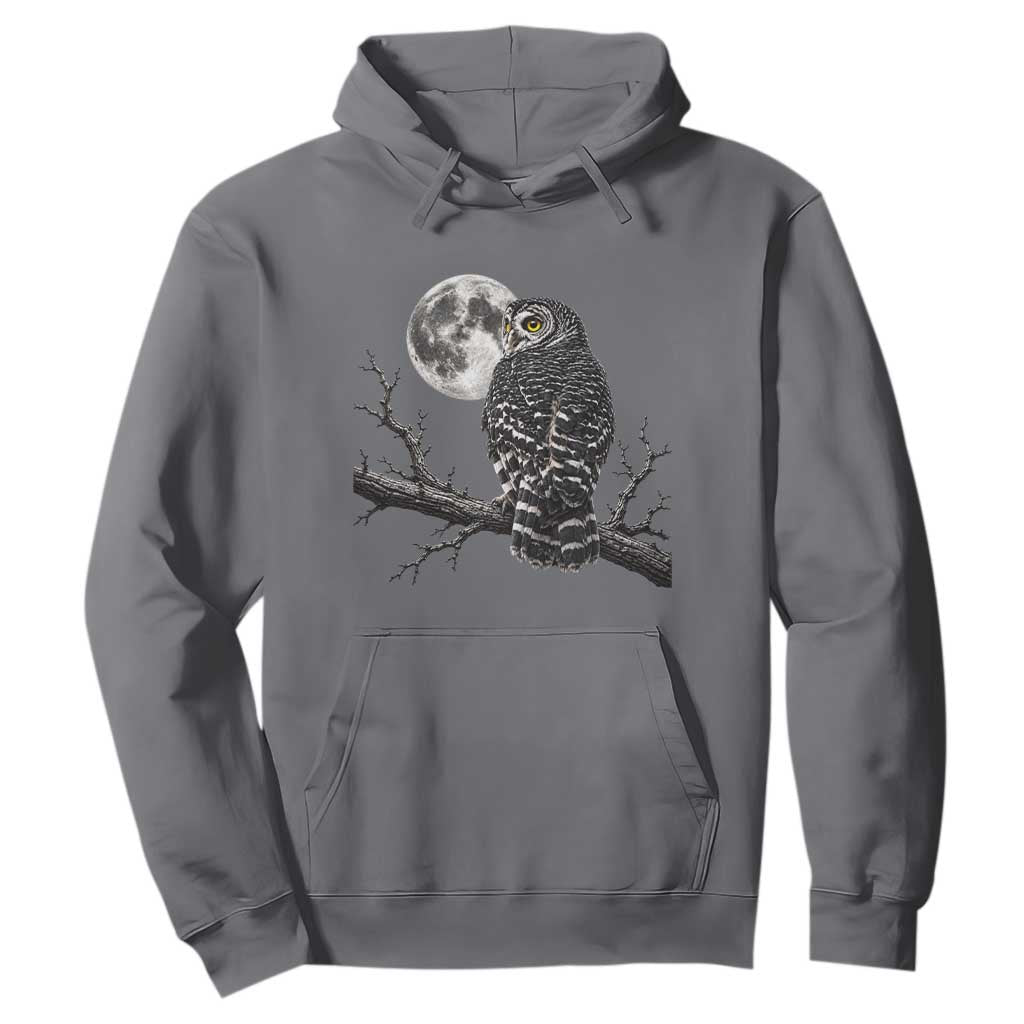 Owl Full Moon Graphic Hoodie Vintage Dark Academia Bird TS10 Charcoal Print Your Wear