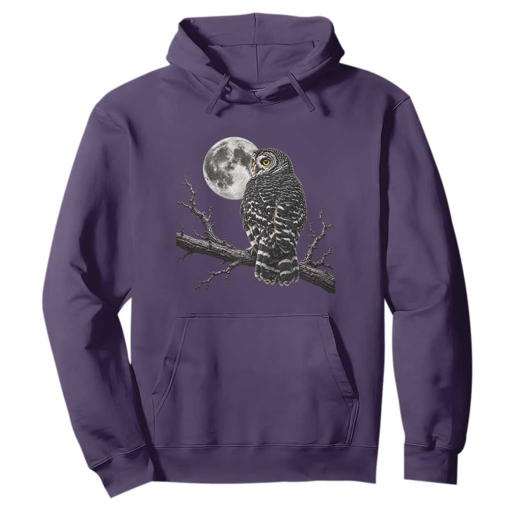 Owl Full Moon Graphic Hoodie Vintage Dark Academia Bird TS10 Purple Print Your Wear