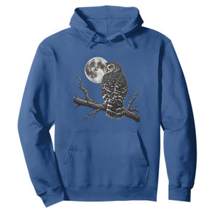 Owl Full Moon Graphic Hoodie Vintage Dark Academia Bird TS10 Royal Blue Print Your Wear