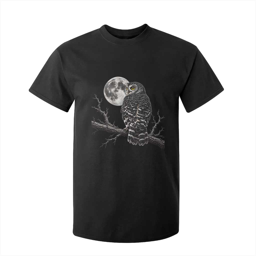Owl Full Moon Graphic T Shirt For Kid Vintage Dark Academia Bird TS10 Black Print Your Wear