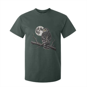 Owl Full Moon Graphic T Shirt For Kid Vintage Dark Academia Bird TS10 Dark Forest Green Print Your Wear