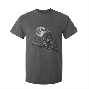 Owl Full Moon Graphic T Shirt For Kid Vintage Dark Academia Bird TS10 Dark Heather Print Your Wear