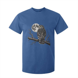 Owl Full Moon Graphic T Shirt For Kid Vintage Dark Academia Bird TS10 Royal Blue Print Your Wear