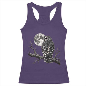 Owl Full Moon Graphic Racerback Tank Top Vintage Dark Academia Bird TS10 Purple Print Your Wear