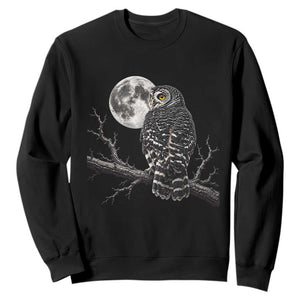 Owl Full Moon Graphic Sweatshirt Vintage Dark Academia Bird TS10 Black Print Your Wear