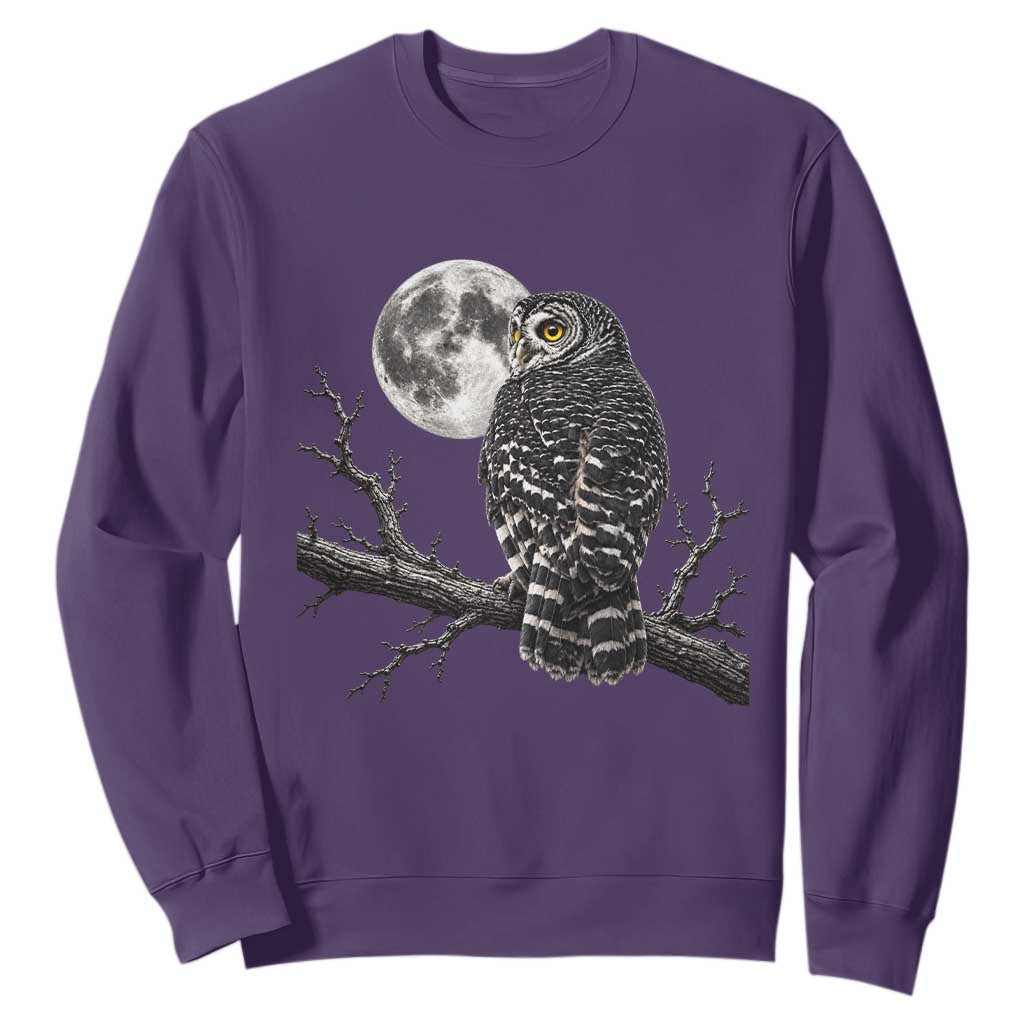 Owl Full Moon Graphic Sweatshirt Vintage Dark Academia Bird TS10 Purple Print Your Wear