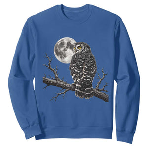 Owl Full Moon Graphic Sweatshirt Vintage Dark Academia Bird TS10 Royal Blue Print Your Wear