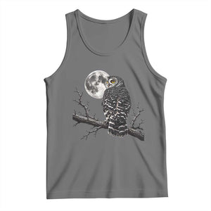Owl Full Moon Graphic Tank Top Vintage Dark Academia Bird TS10 Black Heather Print Your Wear
