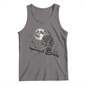 Owl Full Moon Graphic Tank Top Vintage Dark Academia Bird TS10 Deep Heather Print Your Wear