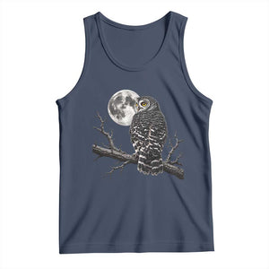 Owl Full Moon Graphic Tank Top Vintage Dark Academia Bird TS10 Navy Print Your Wear