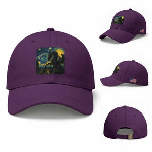 Dragon Boop Cat Starry Night Baseball Cap Cute Fantasy Night Van Gogh Parody Graphic