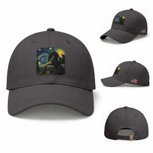 Dragon Boop Cat Starry Night Baseball Cap Cute Fantasy Night Van Gogh Parody Graphic