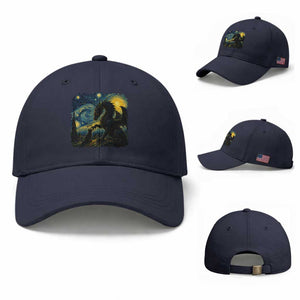 Dragon Boop Cat Starry Night Baseball Cap Cute Fantasy Night Van Gogh Parody Graphic