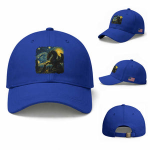 Dragon Boop Cat Starry Night Baseball Cap Cute Fantasy Night Van Gogh Parody Graphic