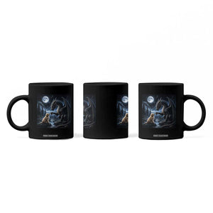Dragon Boop Golden Retriever Dog Under Full Moon 90s Retro Coffee Mug
