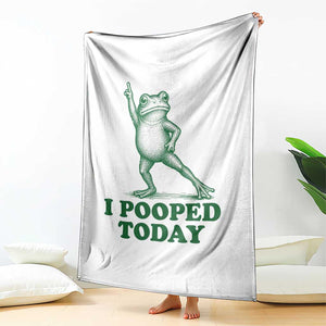 Funny I Pooped Today Frog Meme Throw Blanket Humor Bathroom Gag Gift