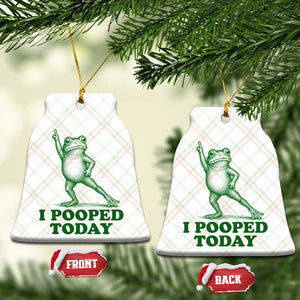 Funny I Pooped Today Frog Meme Ceramic Ornament Humor Bathroom Gag Gift