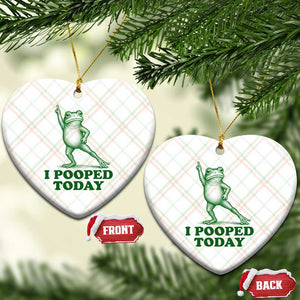 Funny I Pooped Today Frog Meme Ceramic Ornament Humor Bathroom Gag Gift