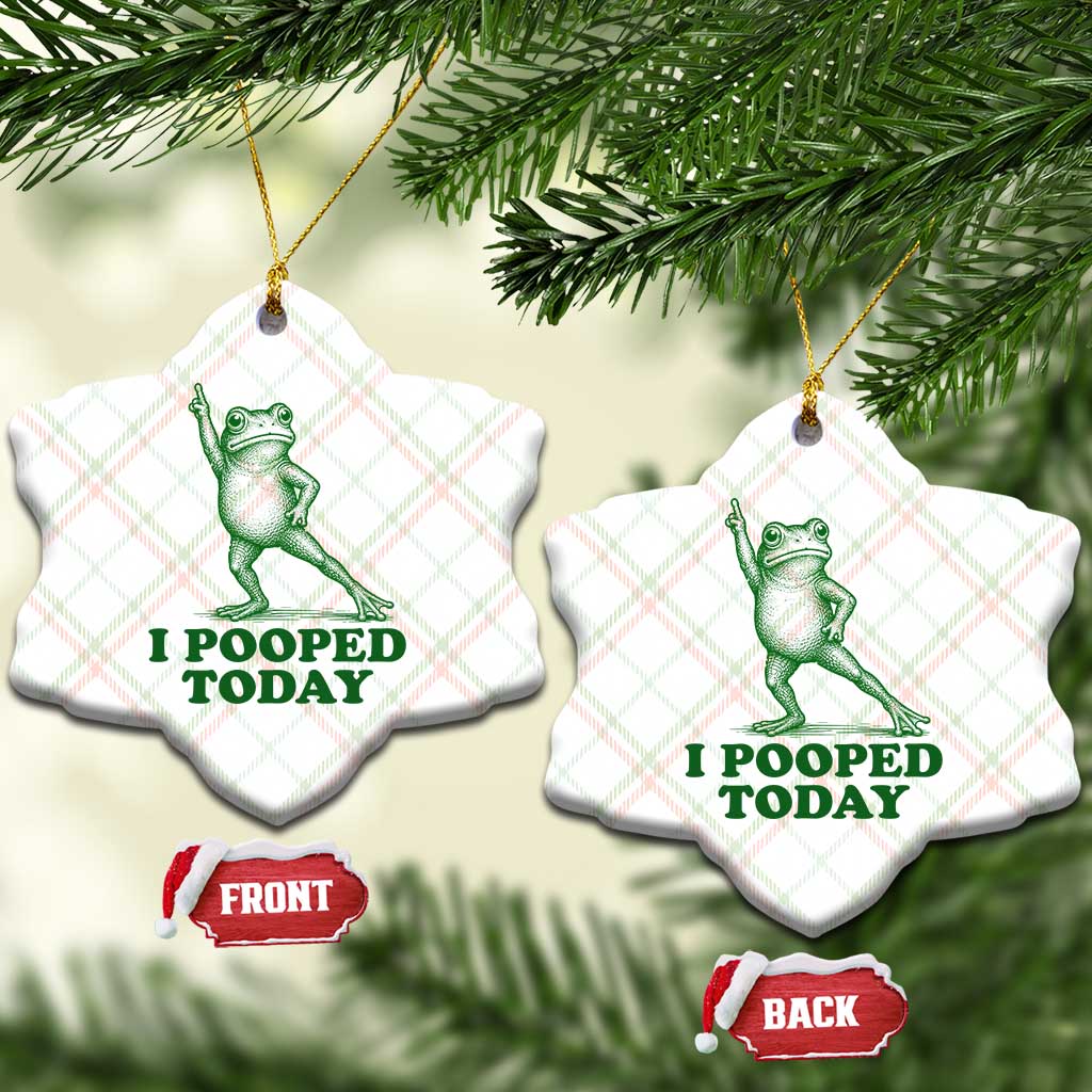Funny I Pooped Today Frog Meme Ceramic Ornament Humor Bathroom Gag Gift