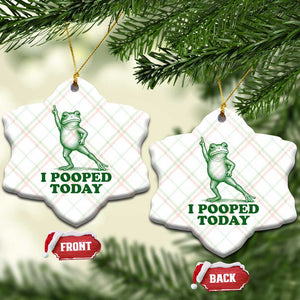 Funny I Pooped Today Frog Meme Ceramic Ornament Humor Bathroom Gag Gift
