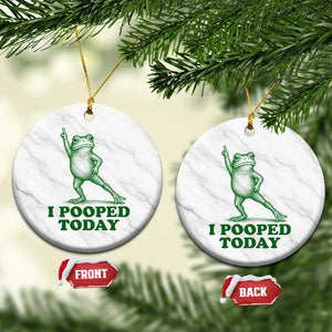 Funny I Pooped Today Frog Meme Ceramic Ornament Humor Bathroom Gag Gift