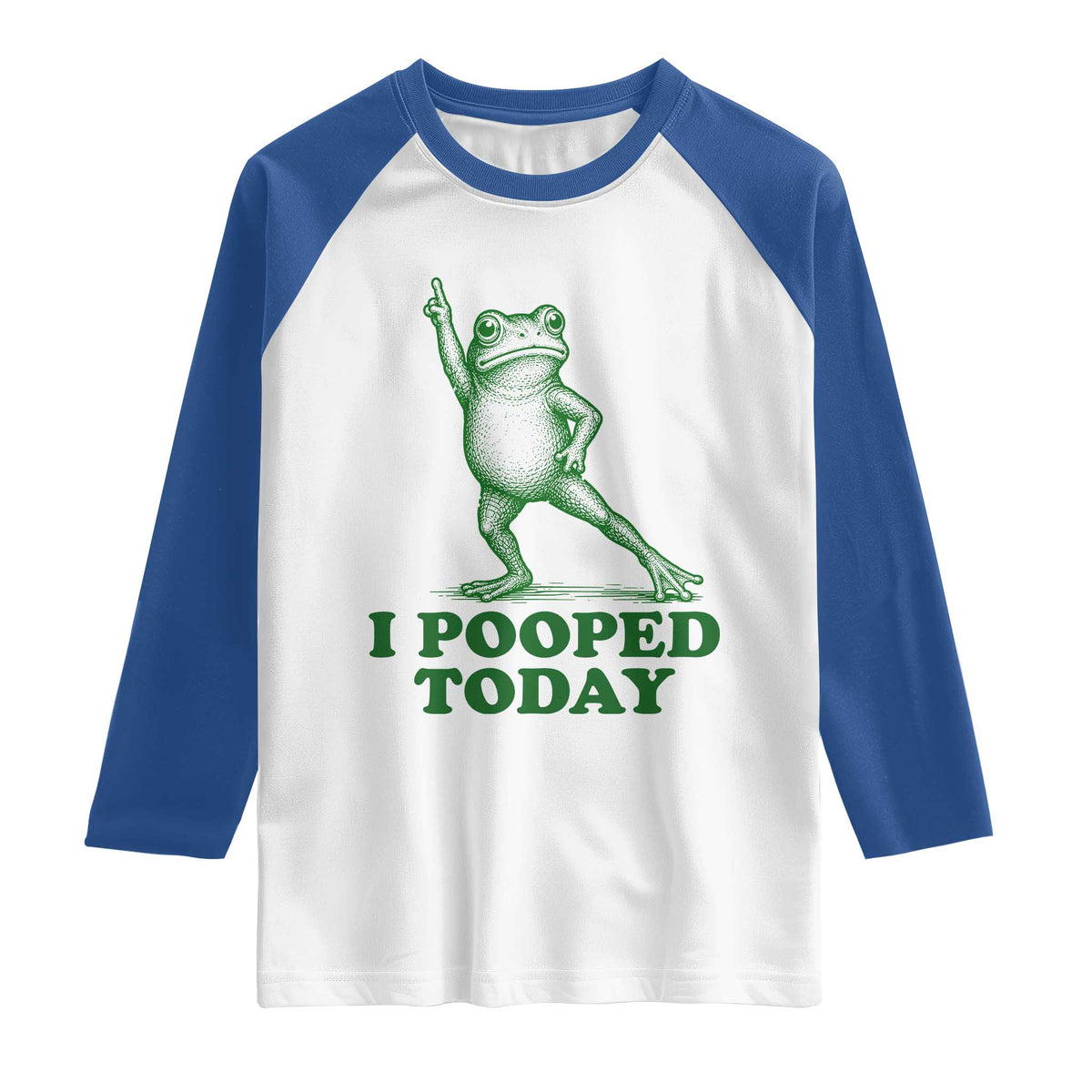 Funny I Pooped Today Frog Meme Raglan Shirt Humor Bathroom Gag Gift