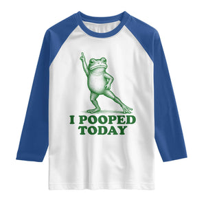 Funny I Pooped Today Frog Meme Raglan Shirt Humor Bathroom Gag Gift